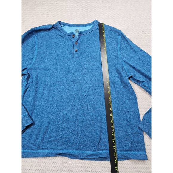 Ocean & Coast Shirt Mens Large Blue Long Sleeve Henley Tshirt - Picture 2 of 6